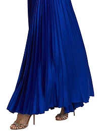 Off-the-Shoulder Pleated Gown