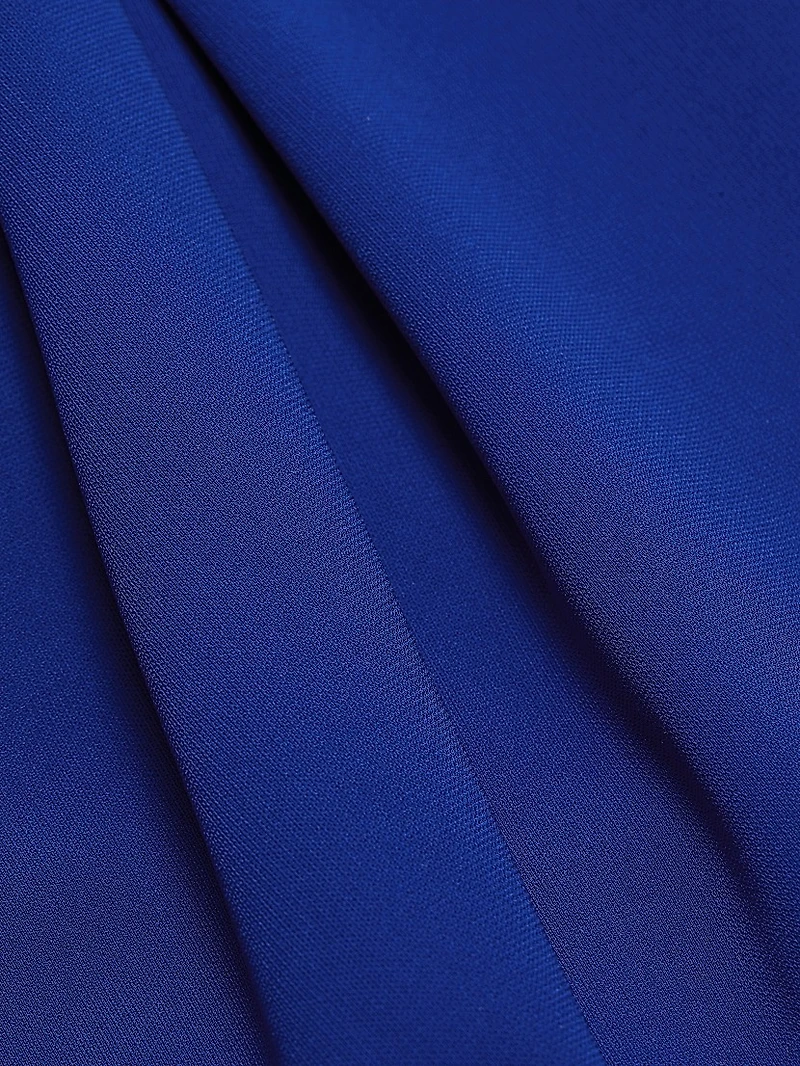 Floral Lace & Cady Cold-Shoulder Gown