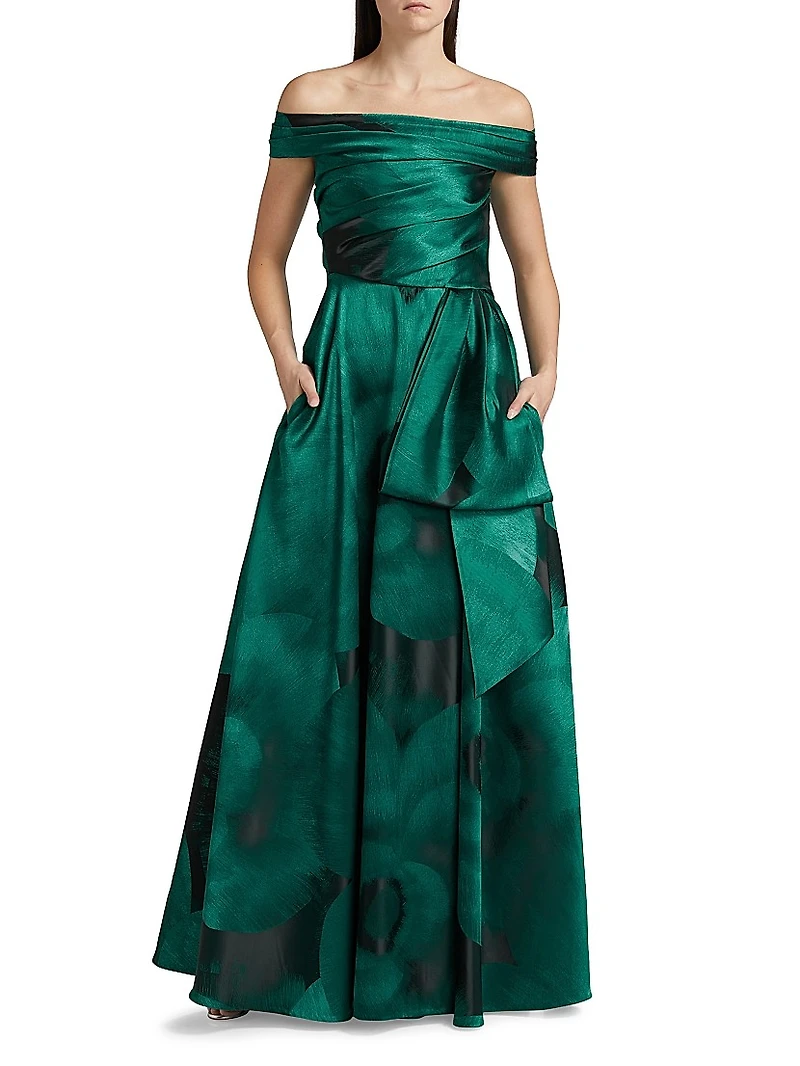 Floral Jacquard Ball Gown