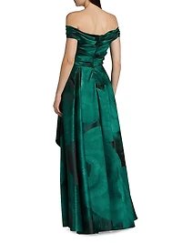 Floral Jacquard Ball Gown