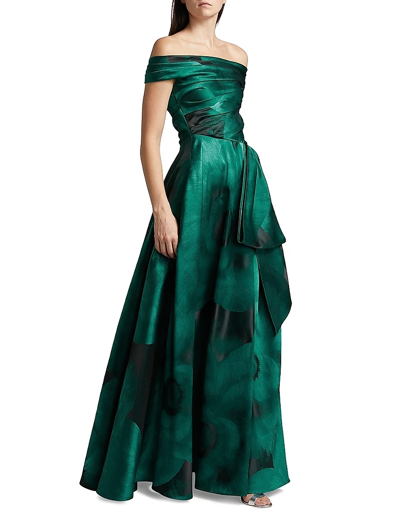 Floral Jacquard Ball Gown