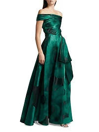 Floral Jacquard Ball Gown