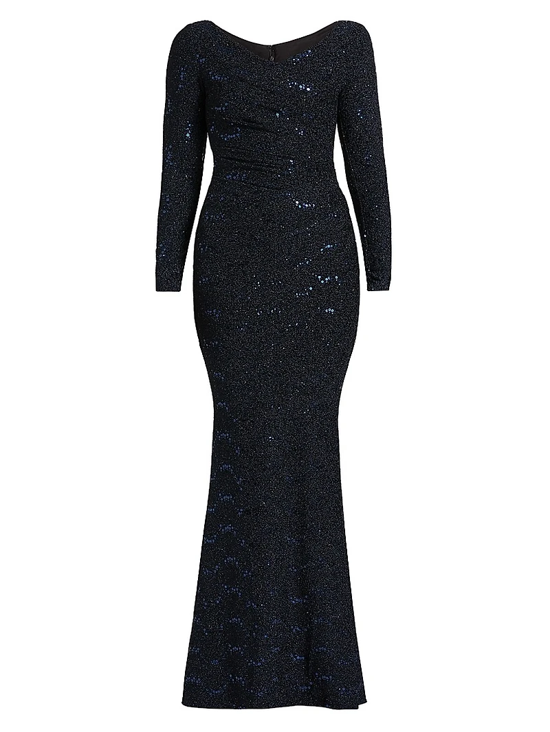 Mesh Paillettes Mermaid Gown