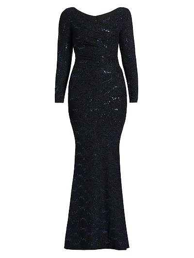 Mesh Paillettes Mermaid Gown