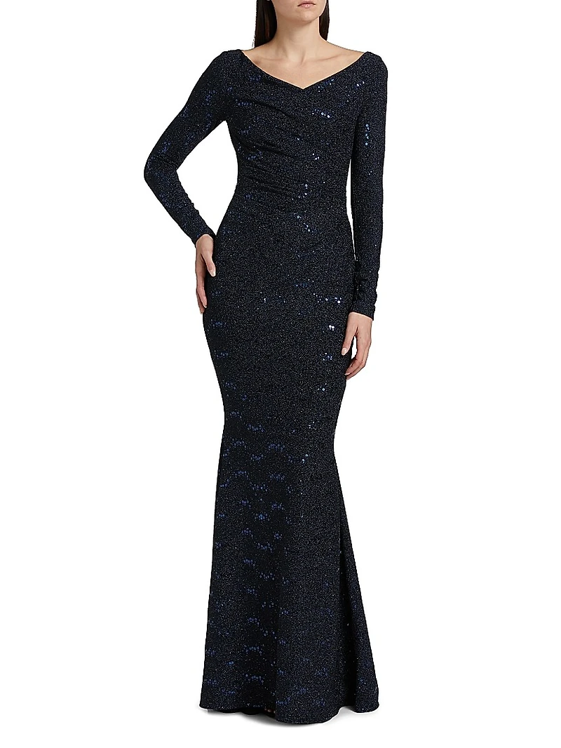 Mesh Paillettes Mermaid Gown