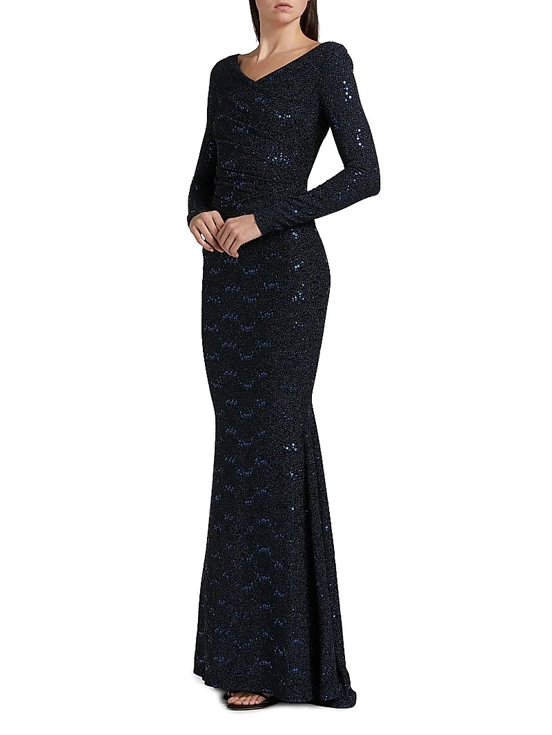 Mesh Paillettes Mermaid Gown