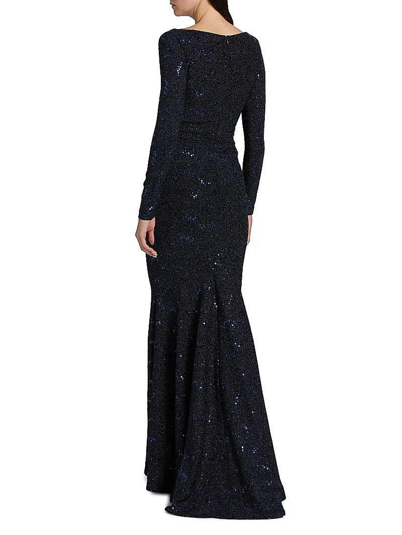 Mesh Paillettes Mermaid Gown