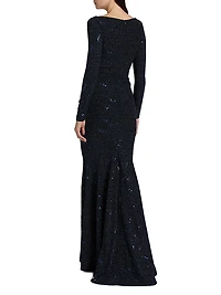 Mesh Paillettes Mermaid Gown