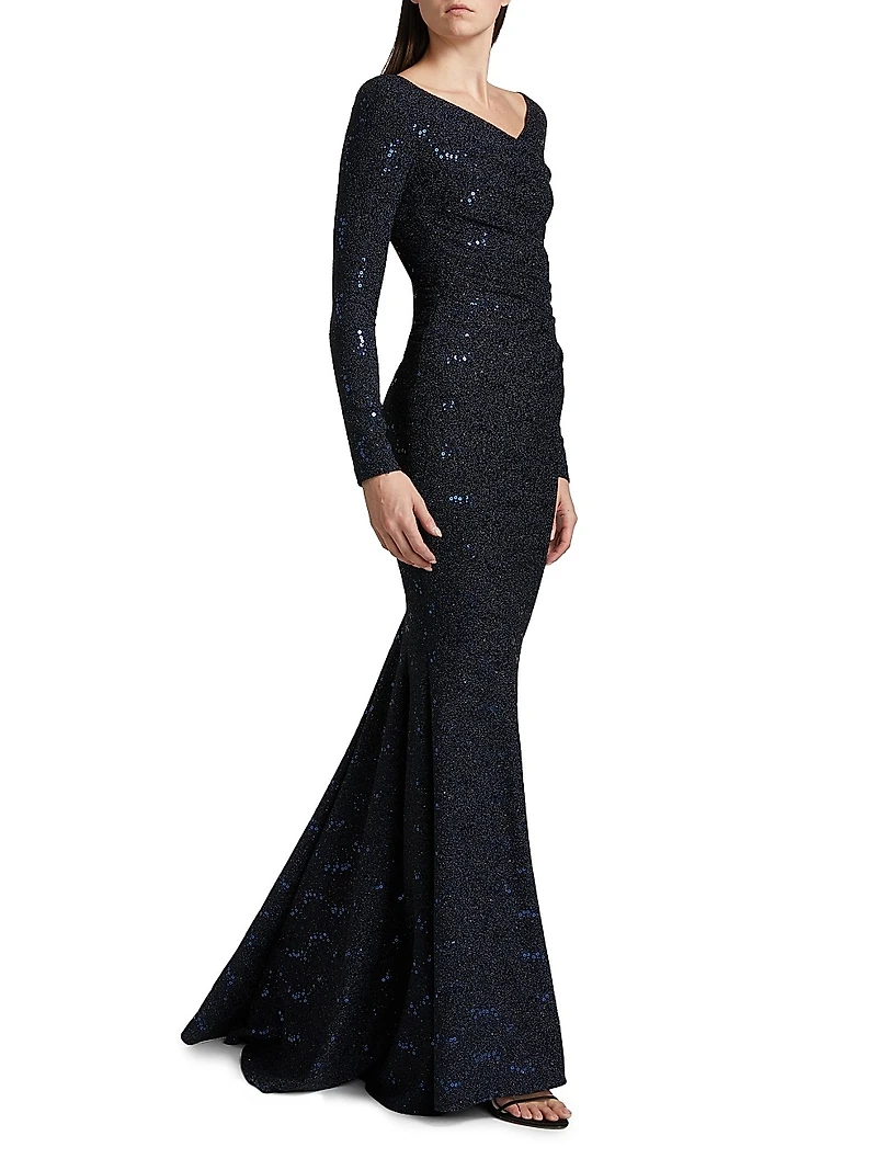 Mesh Paillettes Mermaid Gown