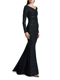 Mesh Paillettes Mermaid Gown