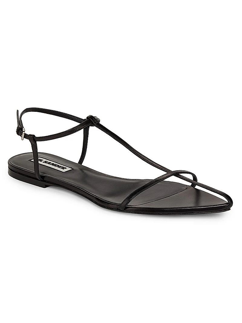 T-Strap Leather Sandals
