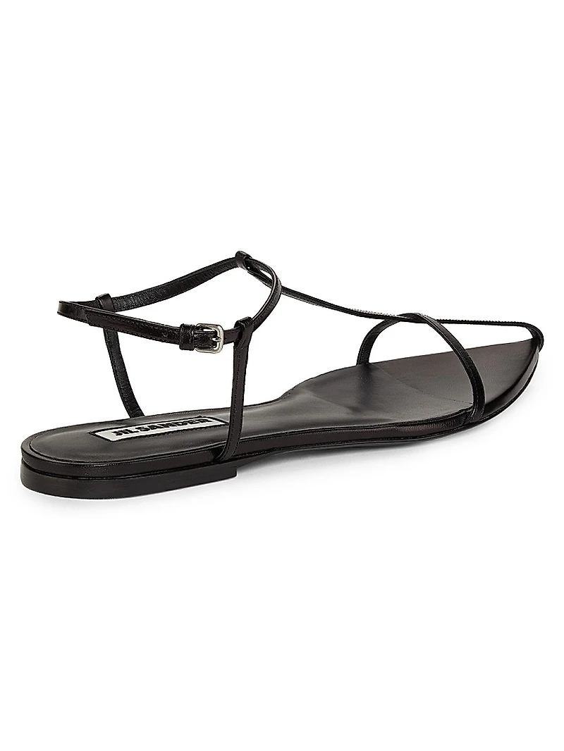 T-Strap Leather Sandals