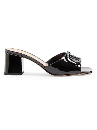 VLogo Signature 60MM Patent Leather Slide Sandals