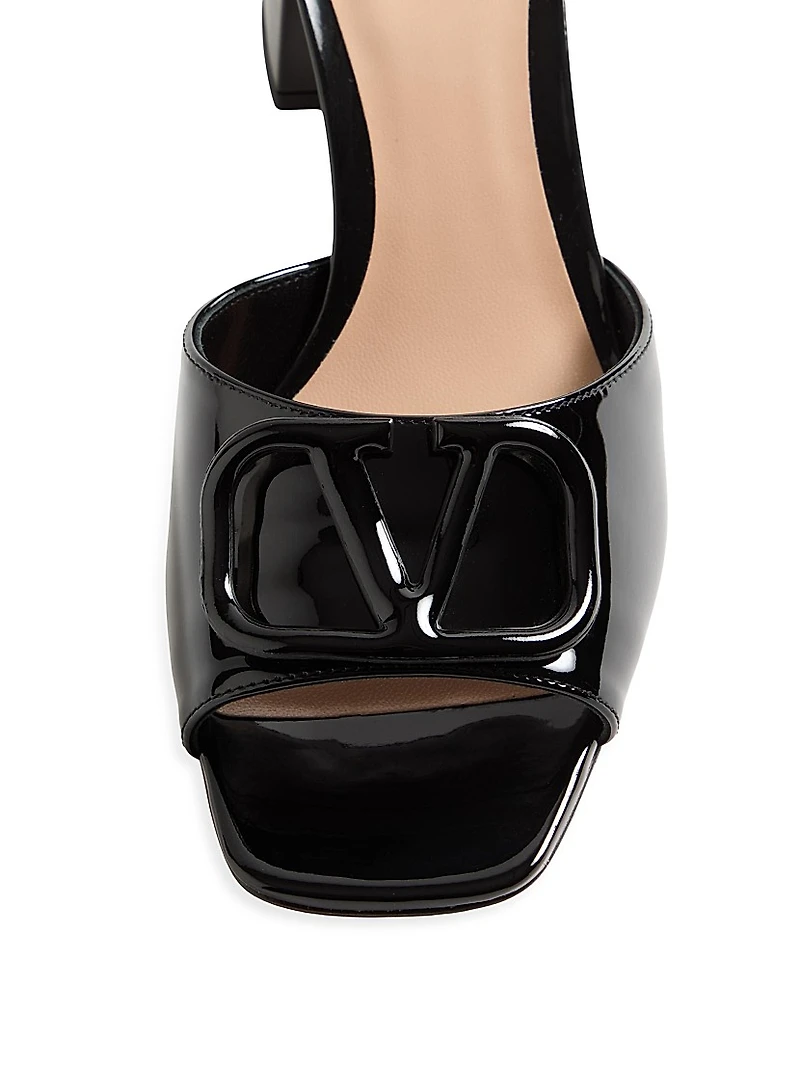 VLogo Signature 60MM Patent Leather Slide Sandals