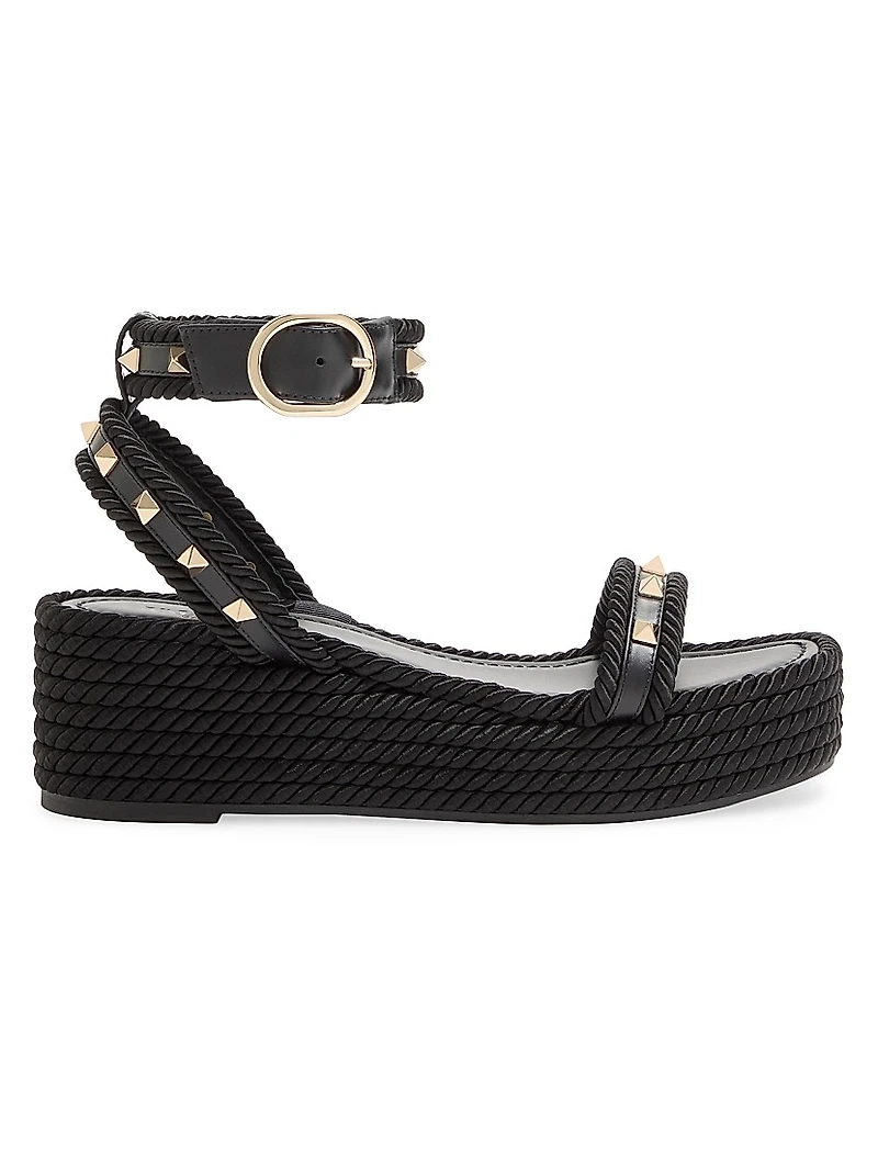 Rockstud 45MM Flatform Sandals Calfskin