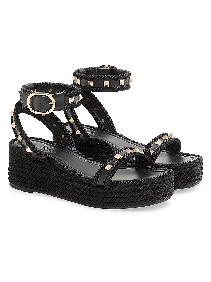 Rockstud 45MM Flatform Sandals Calfskin