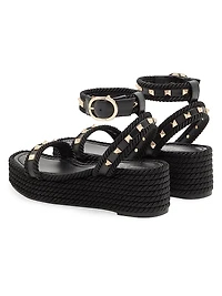 Rockstud 45MM Flatform Sandals Calfskin