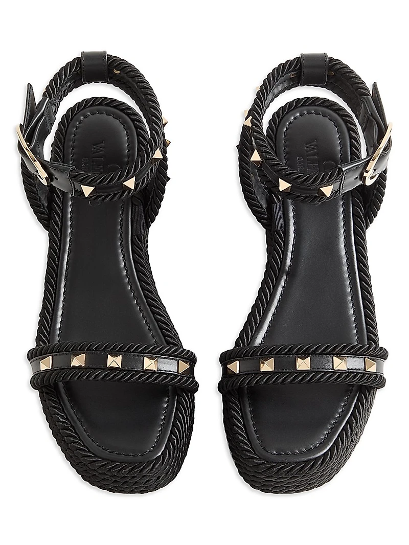 Rockstud 45MM Flatform Sandals Calfskin