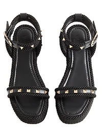 Rockstud 45MM Flatform Sandals Calfskin