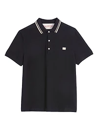 Cotton Piqué Polo Shirt with VLogo Patch