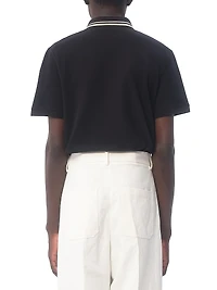 Cotton Piqué Polo Shirt with VLogo Patch