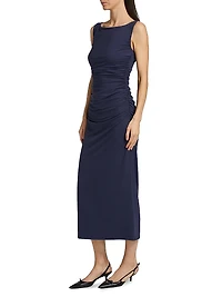 Benson Ruched Stretch Jersey Midi-Dress