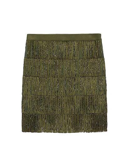 Garonna Beaded Fringe Miniskirt