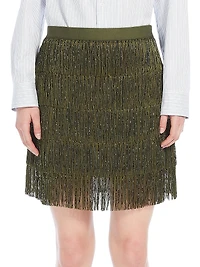 Garonna Beaded Fringe Miniskirt