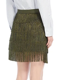 Garonna Beaded Fringe Miniskirt