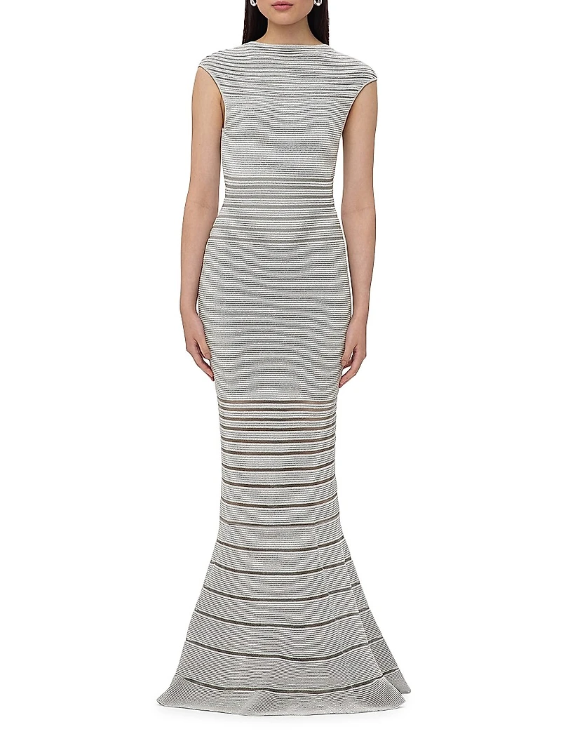 The Camila Sheer Stripe Mermaid Gown