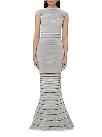 The Camila Sheer Stripe Mermaid Gown