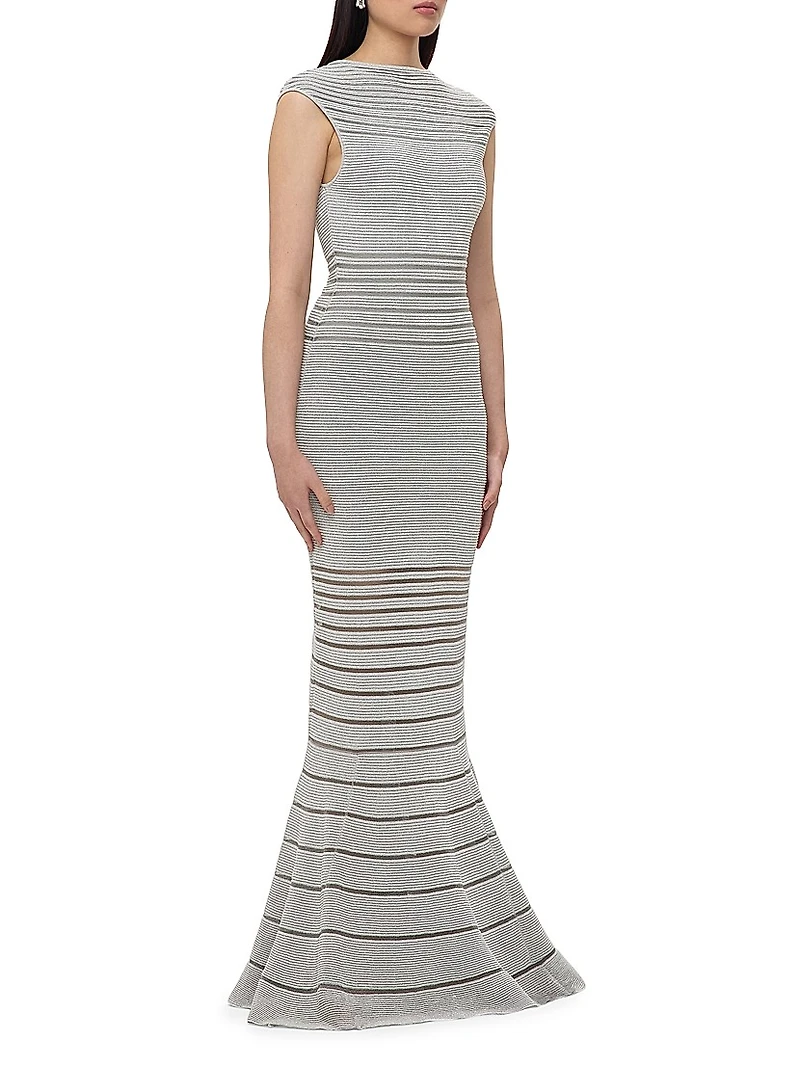 The Camila Sheer Stripe Mermaid Gown