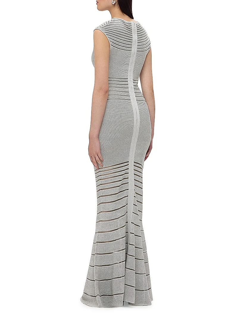 The Camila Sheer Stripe Mermaid Gown