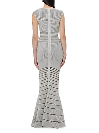 The Camila Sheer Stripe Mermaid Gown