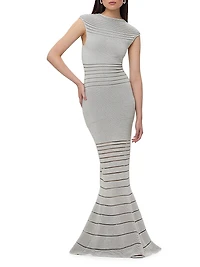 The Camila Sheer Stripe Mermaid Gown
