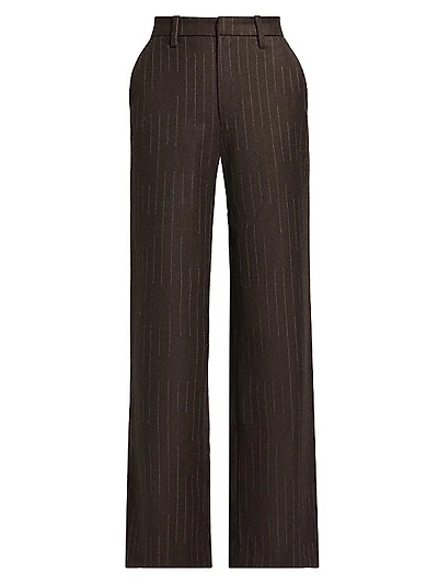 Chalk Striped Flat-Front Trousers