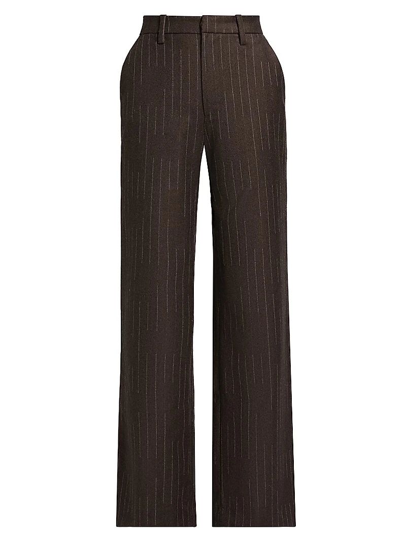 Chalk Striped Flat-Front Trousers
