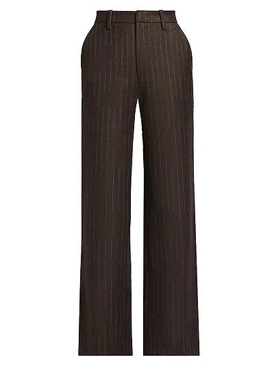 Chalk Striped Flat-Front Trousers