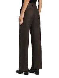 Chalk Striped Flat-Front Trousers