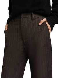 Chalk Striped Flat-Front Trousers