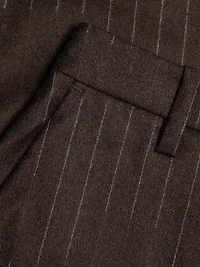 Chalk Striped Flat-Front Trousers