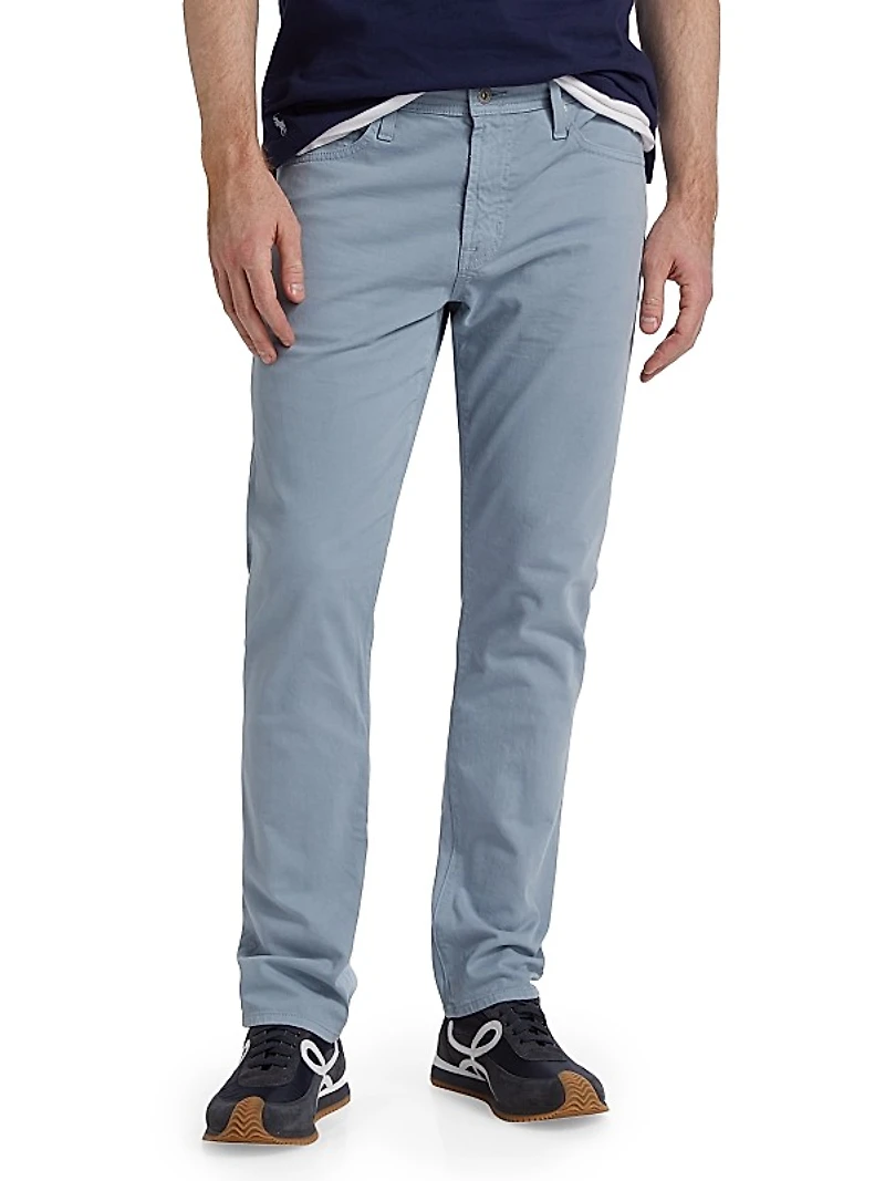 Everett Stretch Cotton Mid-Rise Straight-Leg Jeans