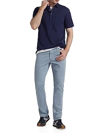 Everett Stretch Cotton Mid-Rise Straight-Leg Jeans