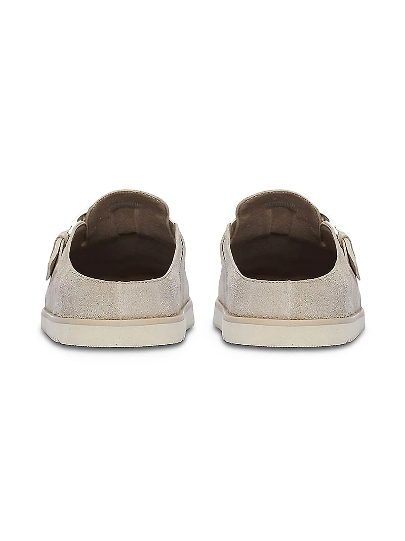 Initial Suede Mules