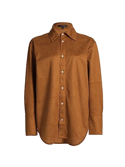 Kali Faux Suede Boyfriend Shirt