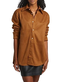 Kali Faux Suede Boyfriend Shirt