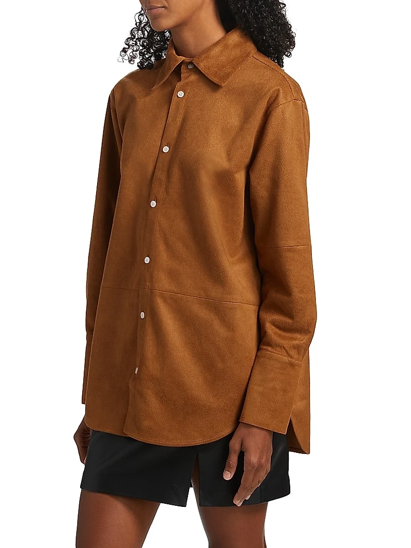 Kali Faux Suede Boyfriend Shirt