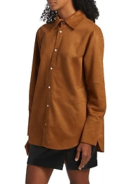 Kali Faux Suede Boyfriend Shirt
