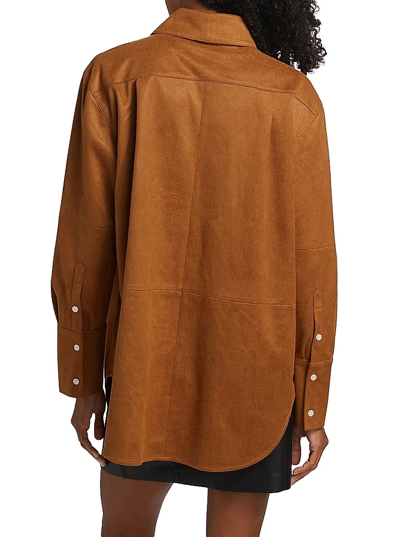 Kali Faux Suede Boyfriend Shirt
