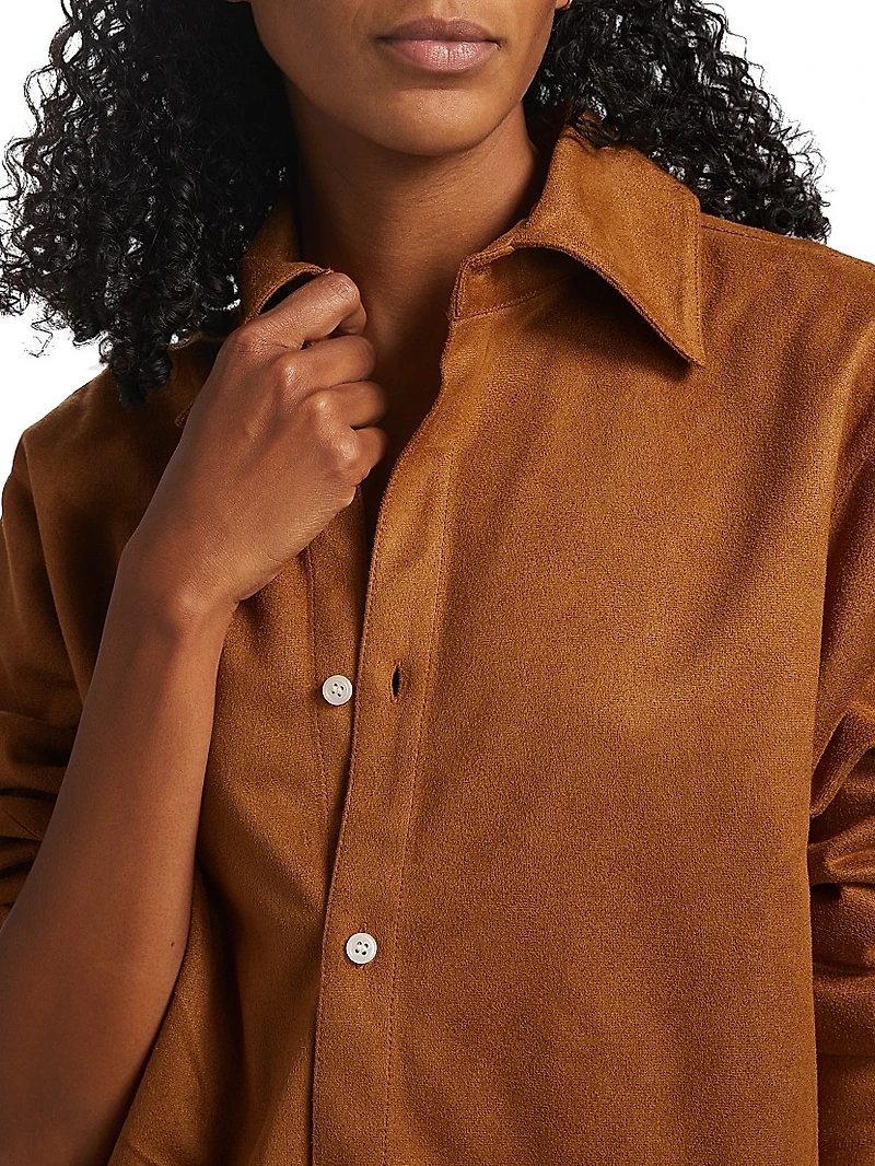 Kali Faux Suede Boyfriend Shirt
